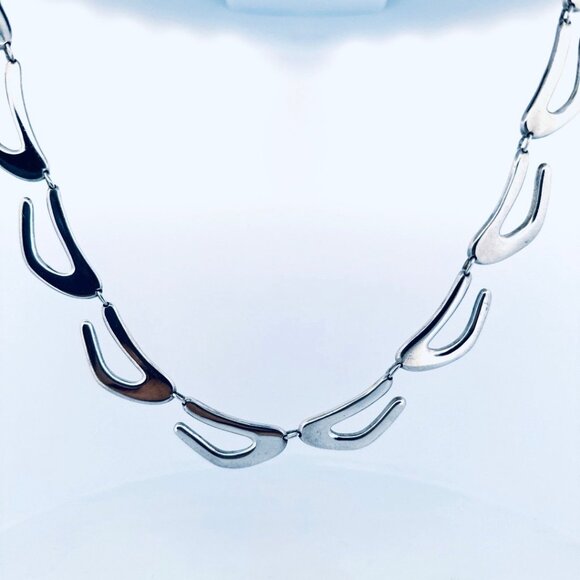 Vintage Mexico 925 Sterling Silver Chunky Handmade Necklace Heavy Link 16" TT-18